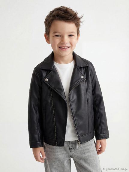 کاپشن طرح چرم  ال سی  وایکیکی