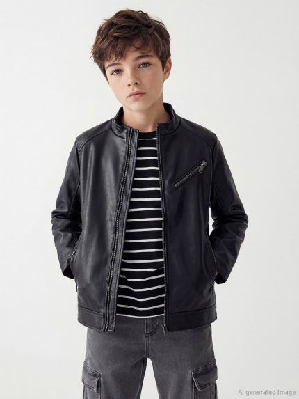 کاپشن طرح چرم  ال سی  وایکیکی