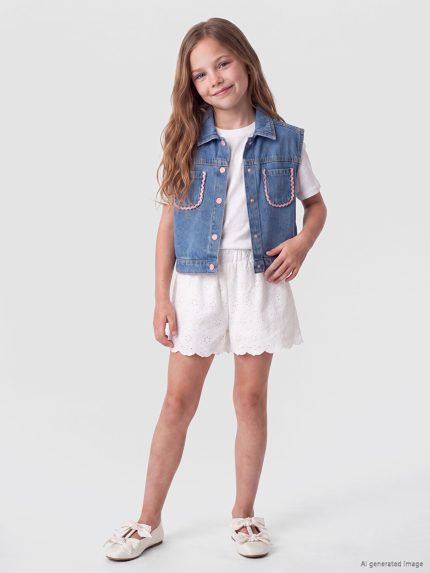 شلوارک دامنی دخترانه ال سی وایکیکی کیدز